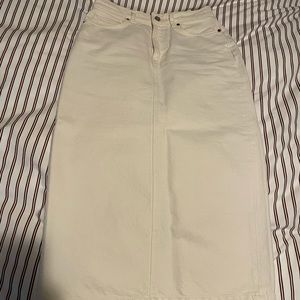 Reformation Jayde denim midi skirt